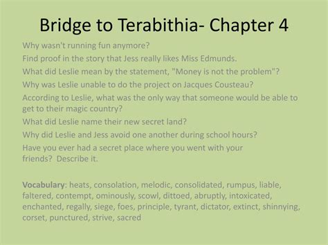 bridge to terabithia summary ch. 4